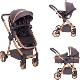 Biddy Pitty Oro Dark Pearl Travel Sistem anakucaklı Bebek Arabası koyu gri