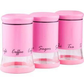 Biev ALG602 Pembe 3'lü Kavanoz Seti