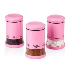 Biev ALG602 Pembe 3'lü Kavanoz Seti