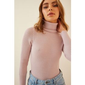Bigdart 10311 Pembe Balıkçı Yaka Kadın Triko Kazak