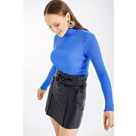 Bigdart 10311 Saks Balıkçı Yaka KadınTriko Kazak