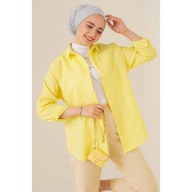 Bigdart 103901 Koyu Pembe Oversize Basic Tesettür Kadın Gömlek