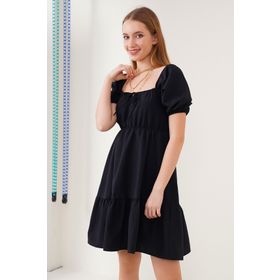 Bigdart 2351 Siyah Kloş Poplin Kadın Elbise
