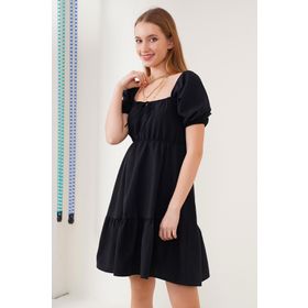 Bigdart 2351 Siyah Kloş Poplin Kadın Elbise