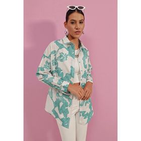 Bigdart 3900 D.Siyah Oversize Uzun Basic Kadın Gömlek