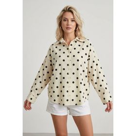 Bigdart 3900 Vizon Oversize Uzun Basic Kadın Gömlek