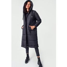 Bigdart 5120 Siyah Kapüşonlu Uzun Şişme Kadın Mont