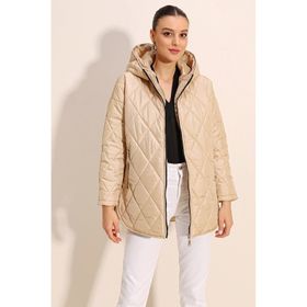 Bigdart 5181 Bej Kapüşonlu Kapitone Kadın Mont