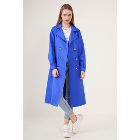 Bigdart 5853 Saks Kruvaze Yaka Kadın Trençkot
