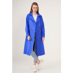 Bigdart 5853 Saks Kruvaze Yaka Kadın Trençkot