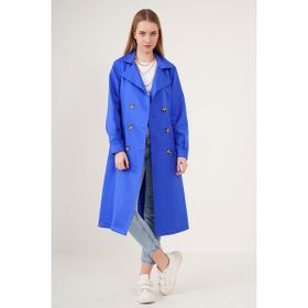 Bigdart 5853 Saks Kruvaze Yaka Kadın Trençkot