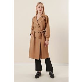 Bigdart 5853 Taba Kruvaze Yaka Kadın Trençkot
