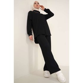 Bigdart 5858 Siyah İkili Örme Tesettür Takım