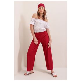Bigdart 6543 Kırmızı Örme Kadın Pantolon