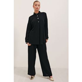 Bigdart 6631 Siyah Oversize Kadın Alt-Üst Takım