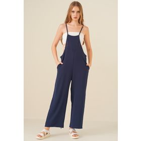 Bigdart 7019 Lacivert Askılı Bahçıvan Kadın Tulum