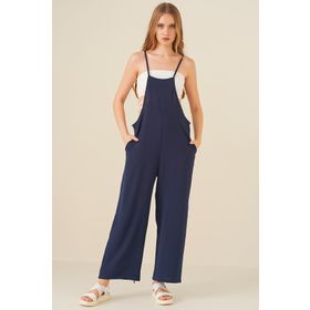 Bigdart 7019 Lacivert Askılı Bahçıvan Kadın Tulum