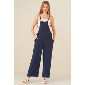 Bigdart 7019 Lacivert Askılı Bahçıvan Kadın Tulum