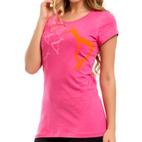 Biggdesign B.C.3000 Geyik Pembe Kadın T-shirt