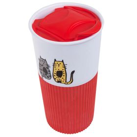 Biggdesign Cats 450 ml Renkli Plastik Mug Termos