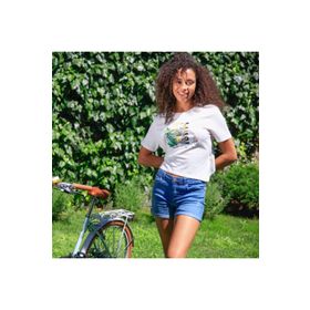 Biggdesign Nature Boğazda Bisiklet Beyaz Kadın T-shirt