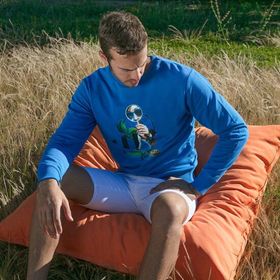 Biggdesign Nature Ormanın Kralı Mavi Erkek Sweatshirt