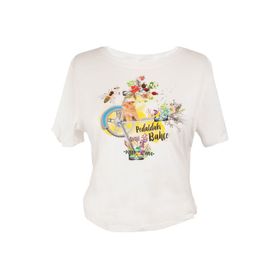 Biggdesign Nature Pedaldaki Bahçe Beyaz Kadın T-shirt