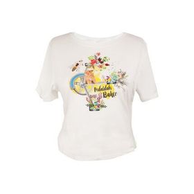 Biggdesign Nature Pedaldaki Bahçe Beyaz Kadın T-shirt