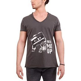 Biggdesign Reel Me Up Gri Erkek T-shirt