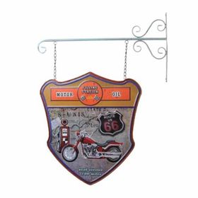 Biggmark YY51037 Dekoratif Çift Yönlü Route 66 Temalı Ferforje Askı