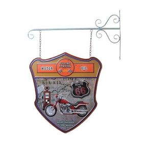 Biggmark YY51037 Dekoratif Çift Yönlü Route 66 Temalı Ferforje Askı