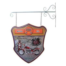 Biggmark YY51037 Dekoratif Çift Yönlü Route 66 Temalı Ferforje Askı
