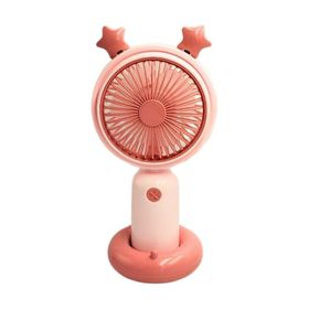 Bigmate YM88178 Taşınabilir Serinletici Işıklı Şarjlı Pembe 2 Kademeli Hız Ayarı Mini El Fanı Vantilatör
