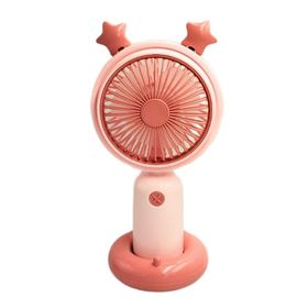 Bigmate YM88178 Taşınabilir Serinletici Işıklı Şarjlı Pembe 2 Kademeli Hız Ayarı Mini El Fanı Vantilatör