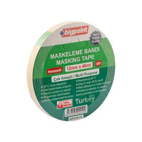Bigpoint 12 mm 40 mt Hotmelt Tutkallı Özel Yapışma Maskeleme Bandı