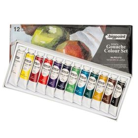 Bigpoint 12 Renk 12 ml Tüp Guaj Boya Seti