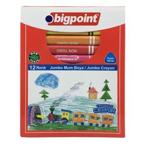 Bigpoint 12 Renk Jumbo Üçgen Mum Boya