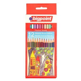 Bigpoint 12 Renk Metalik Kuru Boya Kalemi