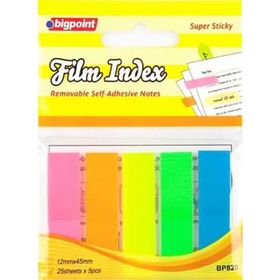Bigpoint 12x45 mm 5 Renk 25 Yaprak Şeffaf Yapışkanlı Film Index Ok