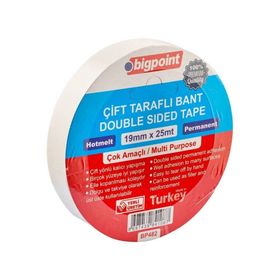 Bigpoint 19 mm 25 mt Tüm Yüzeyler için Çift Taraflı Hotmelt Bant