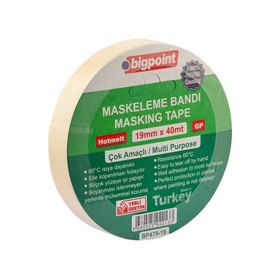 Bigpoint 19 mm 40 mt Hotmelt Tutkallı Özel Yapışma Maskeleme Bandı