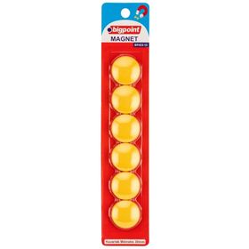 Bigpoint 30 mm Mıknatıs Sarı 6'lı Blister Plastik Kaplama Magnet