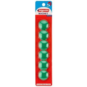 Bigpoint 30 mm Mıknatıs Yeşil 6'lı Blister Plastik Kaplama Magnet