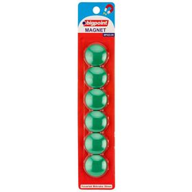 Bigpoint 30 mm Mıknatıs Yeşil 6'lı Blister Plastik Kaplama Magnet