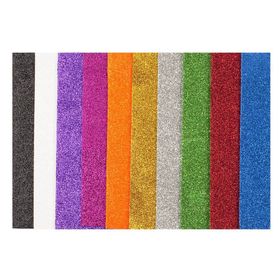Bigpoint 35x50 cm Karışık 10 Renk Simli Yapışkanlı Eva