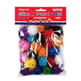 Bigpoint 5 cm 10 Renk 25'li Simli Ponpon