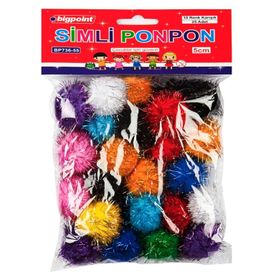 Bigpoint 5 cm 10 Renk 25'li Simli Ponpon