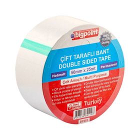 Bigpoint 58 mm 25 mt Tüm Yüzeyler için Çift Taraflı Hotmelt Bant