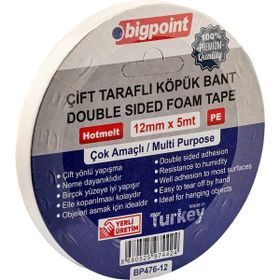 Bigpoint 6 Adet 12 mm 5 mt Çift Taraflı Köpük Bant
