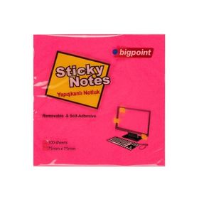 Bigpoint 75x75 mm 100 Yaprak Neon Kırmızı İz Bırakmaz Postit